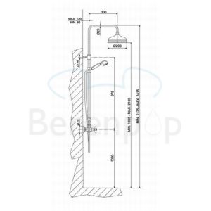 Fima Carlo Frattini Olivia F50052CR surface mounted shower mixer 2 handle with shower set chrome