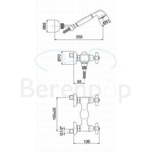 Fima Carlo Frattini Olivia F5005CR surface mounted shower mixer 2 handle with garnish chrome