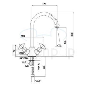 Fima Carlo Frattini Olivia F5007OR kitchen faucet 2-handle gold