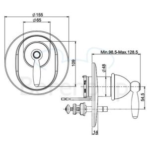 Fima Carlo Frattini Olivia F5009X2CR concealed bath/shower valve 1-lever with 2 way diverter (2 outputs) chrome