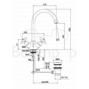 Fima Carlo Frattini Olivia F5021BR basin mixer 2 handle bronze