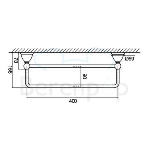 Fima Carlo Frattini Style F604140OR handdoekhouder dubbel 40cm goud