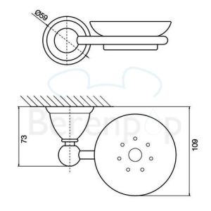 Fima Carlo Frattini Style F60432BR soap holder white satin glass/ bronze