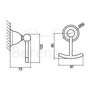 Fima Carlo Frattini Style F60442BR dubbele handdoekhaak brons