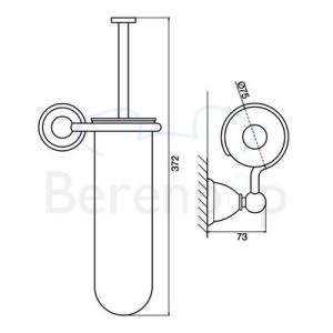 Fima Carlo Frattini Style F60461SN Toilettenbürstenhalter weiß satiniertes Glas/ gebürstetes Nickel