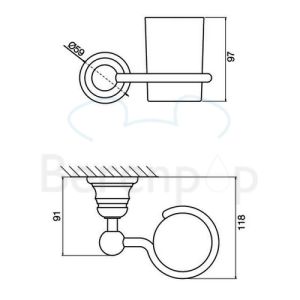 Fima Carlo Frattini Victory F60631SN glashouder wit gesatineerd glas/ geborsteld nikkel