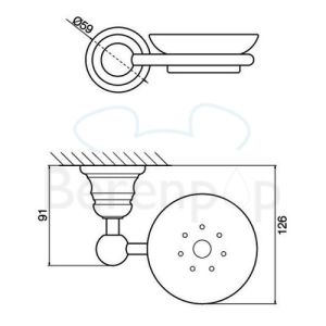 Fima Carlo Frattini Victory F60632BR soap holder white satin glass/ bronze
