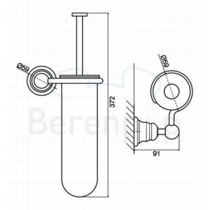 Fima Carlo Frattini Victory F60661SN Toilettenbürstenhalter weiß satiniertes Glas/ gebürstetes Nickel