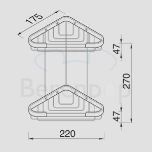 Geesa Basket 185 fles- en sponshouder hoekmodel dubbel chroom