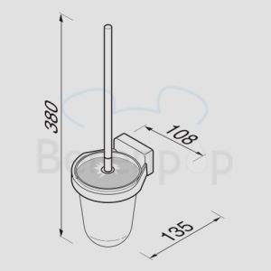 Geesa Bloq 7010 Toilettenbürstenhalter (weißer Bürstenkopf) chrom