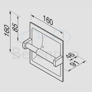 Geesa Hotel 120 toiletrolhouder zonder deksel inbouw chroom