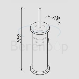 Geesa Hotel 5115 toilet brush holder wall (white brush head) chrome