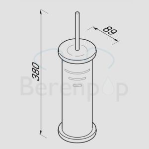 Geesa Hotel 511606 toilet brush holder upright (black brush head) chrome