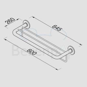 Geesa Hotel 5352 bath towel tray 60cm chrome