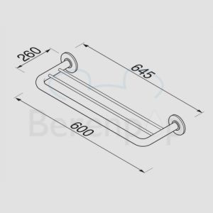 Geesa Hotel 5353 bath towel tray 60cm chrome