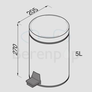 Geesa Hotel 635 pedaalemmer 5 liter RVS gepolijst
