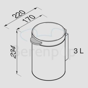 Geesa Hotel 644 Papierkorb Wand 3 Liter Edelstahl poliert