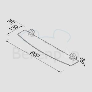 Geesa Luna 5501 shelf 60cm chrome