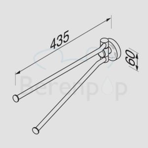 Geesa Luna 5505 2-lids towel holder 435mm chrome