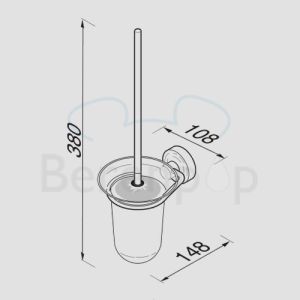 Geesa Luna 5510 toilet brush holder wall (white brush head) chrome