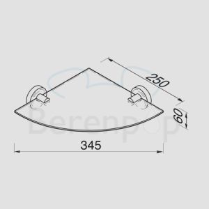Geesa Luna 5521 corner shelf clear glass/ chrome