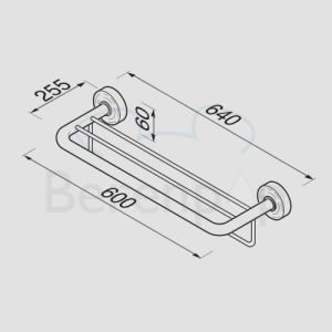 Geesa Luna 5552 bath towel tray 60cm chrome