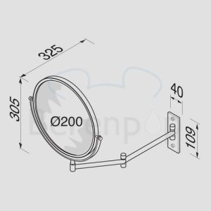 Geesa Mirror Cosmetic 1076 magnifying mirror 1x and 5x chrome