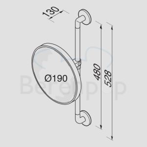 Geesa Mirror Cosmetic 1096 magnifying mirror 3x on rod chrome