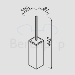 Geesa Modern Art 351002 toilet brush holder wall (white brush head) chrome