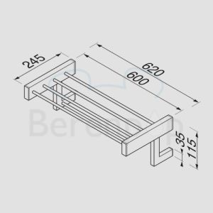 Geesa Modern Art 355202 bath towel tray 60cm chrome