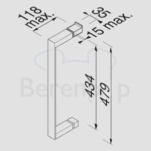 Geesa Modern Art 35590245 shower door handle 45cm with knob chrome