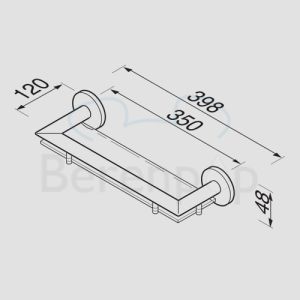 Geesa Nemox 65010235 Ablag 35cm chrom