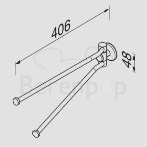 Geesa Nemox 650502 2-Deckel Handtuchhalter 406mm chrom