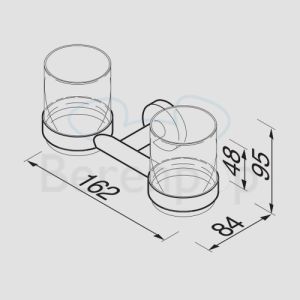 Geesa Nemox 652202 doppelt Zahnputzbecherhalter chrom