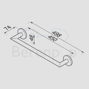 Geesa Nemox Stainless Steel 65070545 wall towel holder 45cm stainless steel brushed