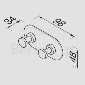 Geesa Nemox Stainless Steel 651505 double hook stainless steel brushed