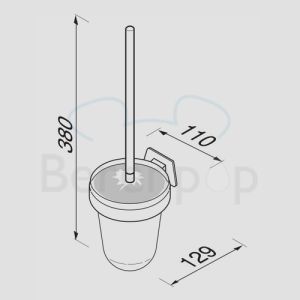 Geesa Standard 5117 toilet brush holder wall (white brush head) chrome