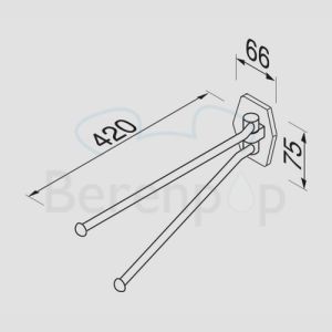 Geesa Standard 5123 2-lids towel holder 420mm chrome