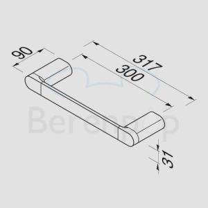Geesa Wynk 450602 badgreep 30cm chroom