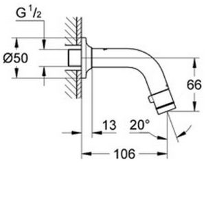 Grohe Universal 20205000 fountain tap wall chrome
