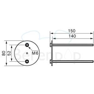 Handicare (Linido) LI0126503402 Gegenplatte für Wandhalterungen Edelstahl beschichtet weiß (pro Stück)