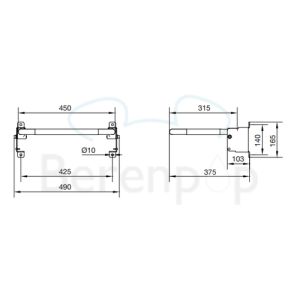 Handicare (Linido) LI2201001102 Duschsitz (mit verkürzter Sitztiefe) Stahl beschichtet weiß