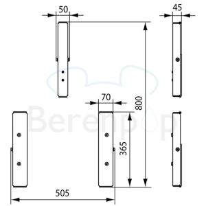 Handicare (Linido) LI2215102402 Satz Höhenverstellplatten Edelstahl beschichtet weiß