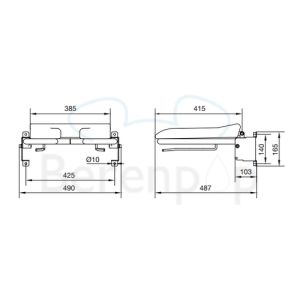 Handicare (Linido) LI2221021102 Duschsitz (mit weichem Sitz) Stahl beschichtet weiß