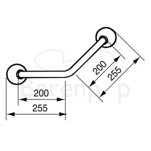 Handicare (Linido) LI2611007102 wandbeugel 45° 200x200mm staal gecoat wit