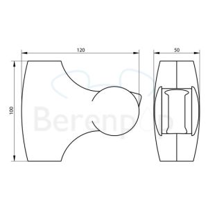 Handicare (Linido) LI2630200602 douchekophouder kunststof wit