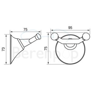 Handicare (Linido) LI2636001602 dubbele wandhaak kunststof wit
