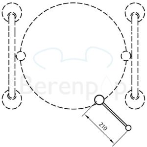 Handicare (Linido) LI2642002202 Griff für Kippspiegel Edelstahl poliert weiß