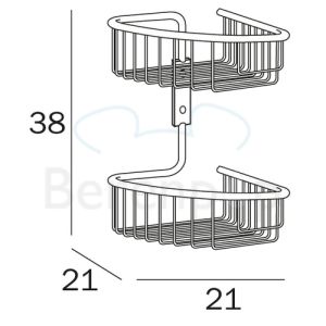Inda AV0320CR double corner soap basket chrome