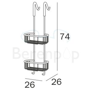Inda AV0330CR double soap basket chrome